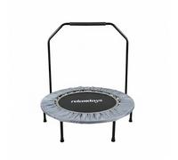 Relaxdays Mini-Trampoline Pliable Fitness Barre de Maintien Ø 102 cm Gris 113 x 102 x 102 cm