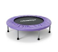 Relaxdays Mini-Trampoline Pliable Sport Fitness Ø95 cm, Max. 100 kg, Équilibre, Endurance, Violet