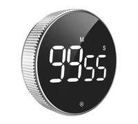 Relaxdays minuteur de Cuisine, écran LED dimmable, magnétique, argenté