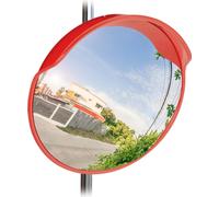 Relaxdays 10023700 Miroir de Circulation 60 cm, Professionnel, résistant aux intempéries, intérieur-extérieur, Fixation Incluse, Rouge, 1