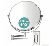 Relaxdays Miroir de Maquillage, Fixation Murale, métal argenté