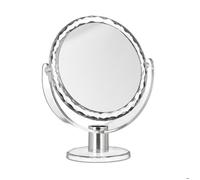 Relaxdays Miroir de maquillage grossissant à poser miroir rond pivotant sur pied HxlxP: 23 x 19 x 10 cm transparent