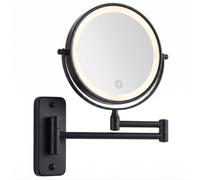 Relaxdays Miroir de Maquillage LED, Bras Mural & USB, 1x/10x, Salle de Bain