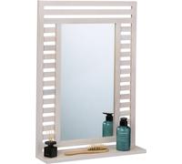 relaxdays Miroir de salle de bain avec tablette en blanc vintage