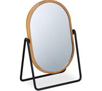 relaxdays Miroir de table avec cadre en bambou