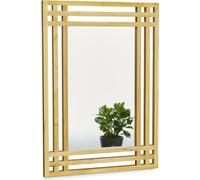 Relaxdays 10020483 Miroir en bois de pin fixation murale salle de bain couloir salon à suspendre avec cadre en bois H x l x P: 70 x 50 x 2 cm, nature