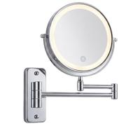 Relaxdays Miroir Maquillage LED, Bras Mural USB, 1x/10x, Salle de Bain