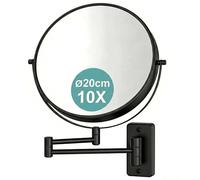 Relaxdays Miroir Maquillage, Montage Mural, grossissement 10x, Noir