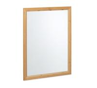 Relaxdays Miroir Mural, Cadre en Bambou, à Suspendre, H x L : 80 x 60 cm, Dressing, entrée, Salle Bain, Nature