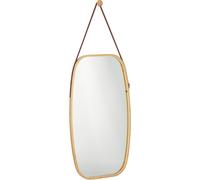 Miroir ovale mural suspendu Glace décorative à suspendre chambre salon en bambou