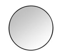 Relaxdays Miroir Rond Ø 40 cm avec Cadre, Mural, Noir, pour Couloir, Salle de Bains, Salon, à Suspendre