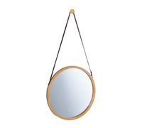 Relaxdays Miroir rond avec cadre bambou