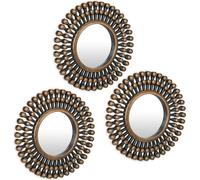 relaxdays Miroir set de 3 soleil