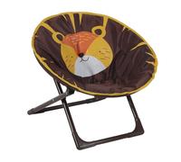 Relaxdays Moonchair Fauteuil Pliable pour Enfant Motif Lion 47 x 50 x 48 cm Marron