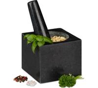 relaxdays Mortier angulaire en granit avec pilon
