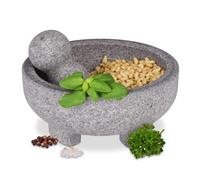 relaxdays Mortier avec pilon en granit