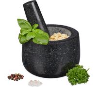 relaxdays Mortier en granit avec pilon 12 cm