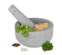 relaxdays Mortier en granit avec pilon