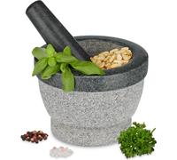 relaxdays Mortier en granit avec pilon