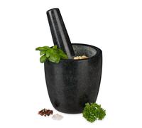 relaxdays Mortier en granit avec pilon haut