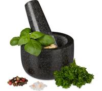 relaxdays Mortier en granit avec pilon petit