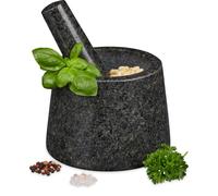 relaxdays Mortier en granit avec pilon pour pesto