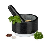 relaxdays Mortier en granit avec pilon antidérapant