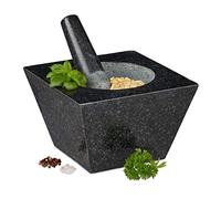 relaxdays Mortier angulaire avec pilon en granit