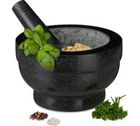 relaxdays Mortier noir 20,0 cm 2 pcs.