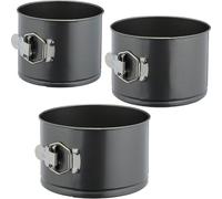 relaxdays Moule à panettone, haut, set de 3, Ø 14/16/18 cm rond, antiadhésif, gâteau à étages, acier, anthracite