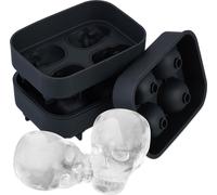 relaxdays Moule à glaçons tête de mort, lot de 2