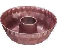 Relaxdays Moule à kouglof, diamètre de 25 cm, revêtement antiadhésif, Acier Carbone, Plat pour savarin, Rond, Rose