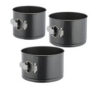 Relaxdays Moule à panettone, haut, set de 3, Ø 14/16/18 cm rond, antiadhésif, gâteau à étages, acier, anthracite