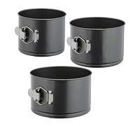 Relaxdays Moule à panettone, haut, set de 3, Ø 14/16/18 cm rond, antiadhésif, gâteau à étages, acier, anthracite