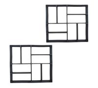 Relaxdays Moule à pavés 2 pièces, 40x40 cm Dalles de Jardin, Moule à béton en PP Noir