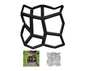 Relaxdays Moule de plâtre, Lot de 4, 9 Chambres, pavés, pour Jardin, Moule pour béton, Noir HlP 4x42x42 cm