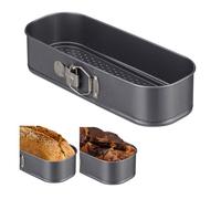 Relaxdays 10027917, anthracite rectangle à charnière, moule à manqué rectangulaire, démontable, antiadhésif, 31 x 12 cm