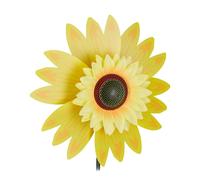 Relaxdays Moulin à vent Fleurs – Décoration tournesol 70 cm Jaune, à planter, balcon/terrasse/jardin