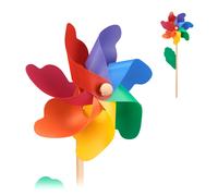 Relaxdays Moulin À Vent Lot De 2 Décoration Jardin Balcon Extérieur Enfants Tourne-Vent Marron