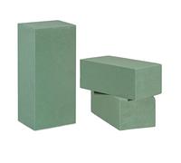 Relaxdays Mousse Florale pour Les Fleurs fraîches, Lot de 3 Briques, Mousse d’Arrangement, Mariage, 7,5x20x10cm, Vert