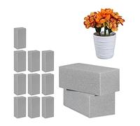 Relaxdays Mousse Florale pour Les Fleurs sèches, Lot de 12 Briques, Mousse d’Arrangement, Mariage, 8x22,5x10,5 cm, Gris