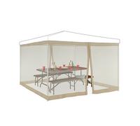 Relaxdays - Moustiquaire pour pergola 3x3 m - 2 côtés, fermeture éclair - Beige (XL 12 m)