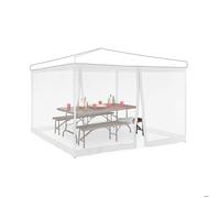 Relaxdays Moustiquaire pour pergola 3 x 3 m, 2 côtés, fermeture éclair, sangle, XL blanche