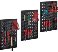 relaxdays Mur d'outils 3 pièces avec accessoires