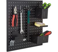 relaxdays Mur d'outils en métal avec accessoires