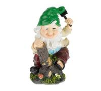 Relaxdays Nain de Jardin avec Hache, résiste aux intempéries et au Gel, HxLxP: 32x19x14 cm, Figurine, Lutin, Multicolore