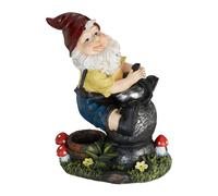 Relaxdays Nain de Jardin avec Lanterne, résiste aux intempéries et Gel, HxLxP: 15x7,5x10,5 cm, Figurine, Multicolore
