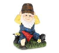 Relaxdays Nain de Jardin avec Seau, résiste aux intempéries et Gel, HxLxP: 20x14,5x11,5 cm, Figurine Lutin, Multicolore