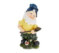 Relaxdays Nain de Jardin avec Pelle, résiste aux intempéries, HxLxP : 32x17x15 cm, Figurine, Lutin déco, Multicolore