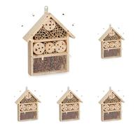 Relaxdays, Nature Hôtel kit, Refuge, Coccinelle, à Monter, Maison à Insectes, 33 x 24,5 x 7 cm (Lot de 5)